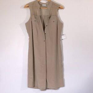 Worthington Khaki Safari Shirt‎ Dress NWOT